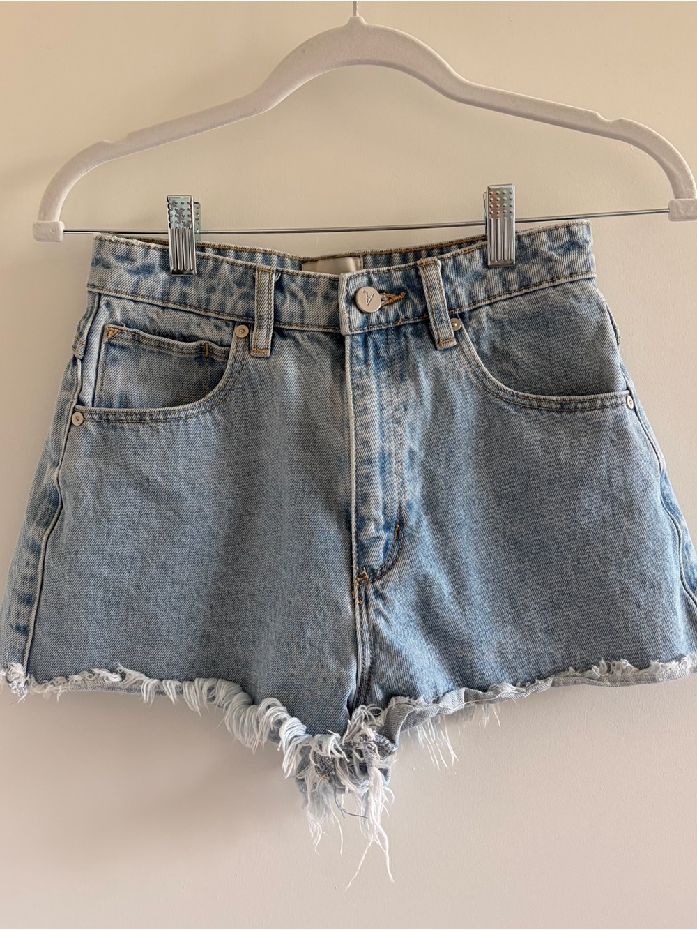 Classic High-Rise Light Blue Denim Shorts